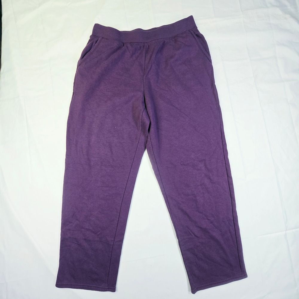 Terra & Sky Women's Size 0X (14W) Purple Fleece Jogger Sweatpants Pocket